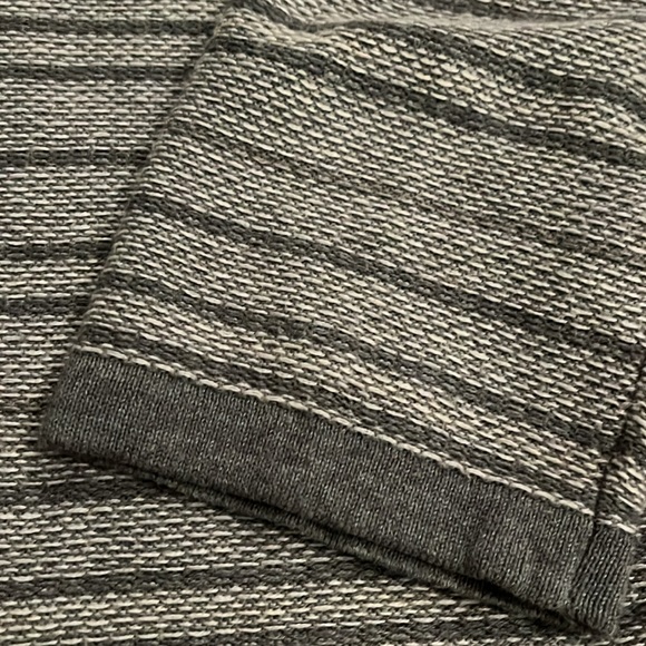 Banana Republic grey striped small cardigan sweater with ruffles and beaded. - Picture 4 of 8